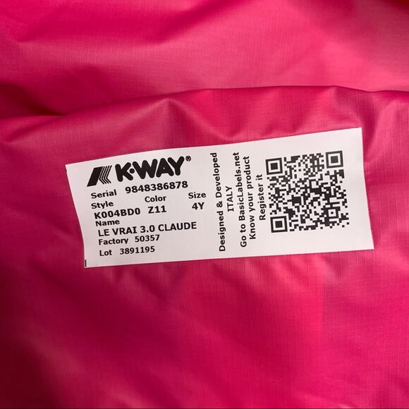 K-Way Claude 3.0 Windbreaker in Pink - Picture 9 of 10